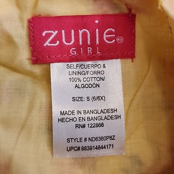Zunie Yellow Floral Button Back Dress, Girls 6/6x, NWT - Picture 5 of 5